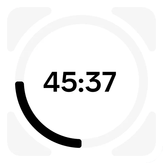 Focus timer showing 45 minutes