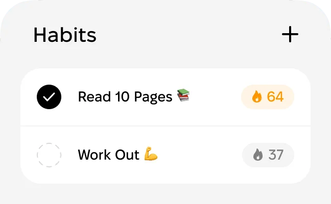 Daily habits tracker in Growy